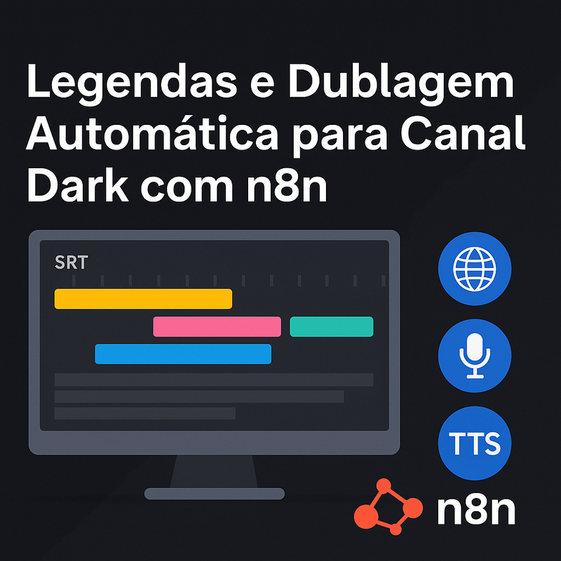 Como fazer legendas e dublagem automática para Canal Dark com n8n