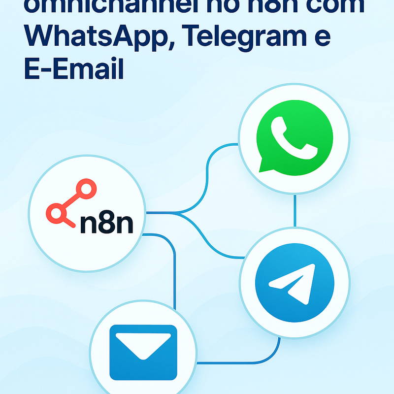 Como automatizar workflows omnichannel no n8n com WhatsApp, Telegram e E-mail