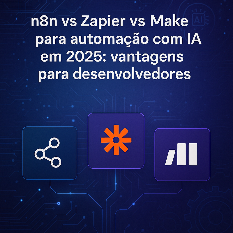 Comparativo n8n vs Zapier vs Make para automação com IA: vantagens para desenvolvedores em 2025