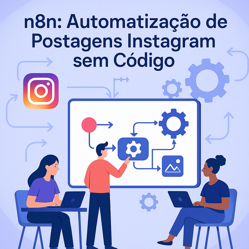 n8n automatização de postagens Instagram sem código: Guia para equipes de marketing