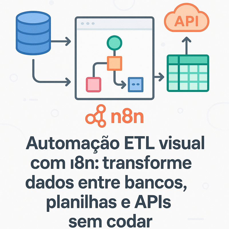 Automação ETL visual com n8n: transforme dados entre bancos, planilhas e APIs sem codar