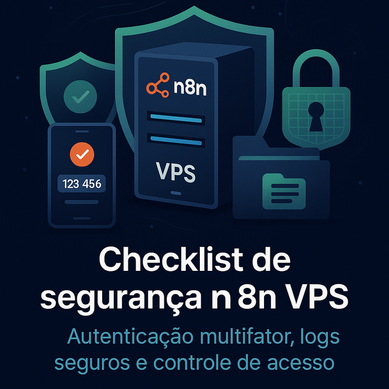 Checklist de segurança n8n VPS com autenticação multifator, logs seguros e controle de acesso