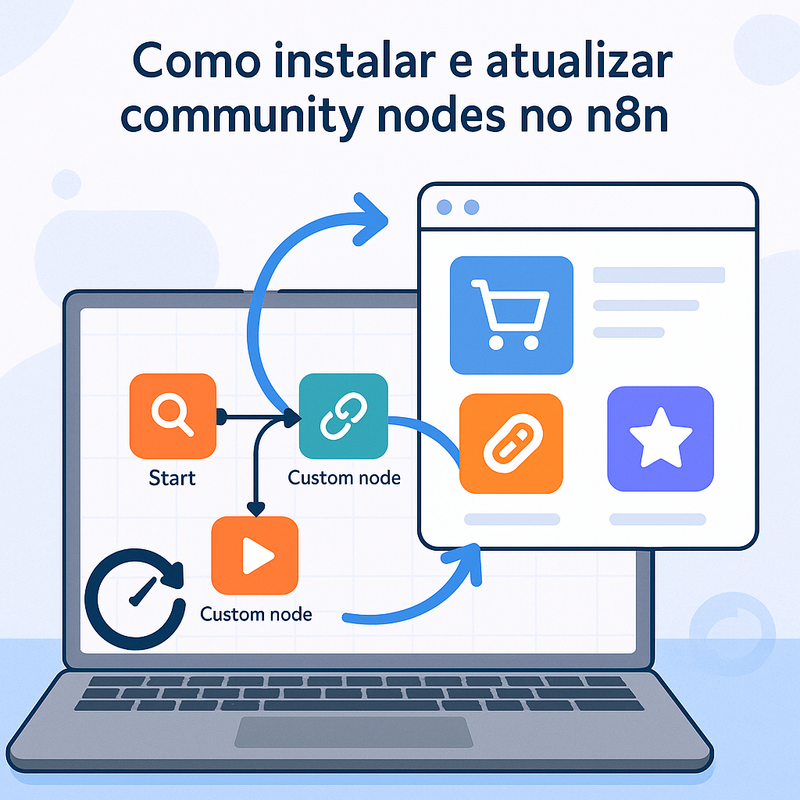 Como instalar e atualizar community nodes no n8n pelo marketplace