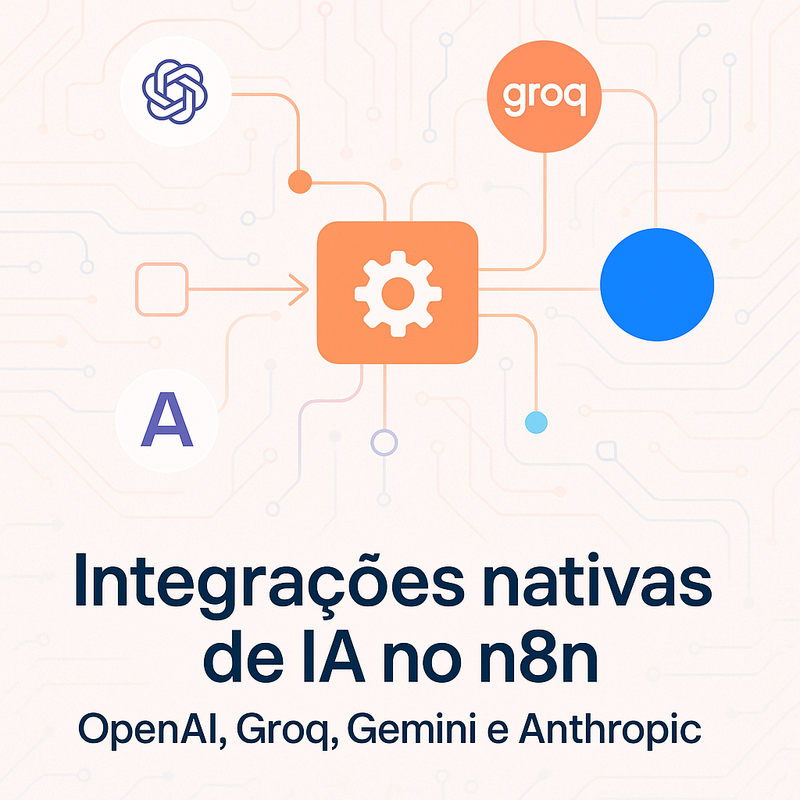 Integrações nativas de IA no n8n: OpenAI, Groq, Gemini e Anthropic