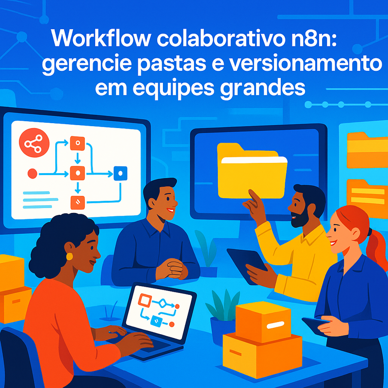 Workflow colaborativo n8n: gerencie pastas e versionamento em equipes grandes