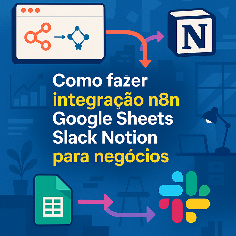 Como fazer integração n8n Google Sheets Slack Notion para negócios
