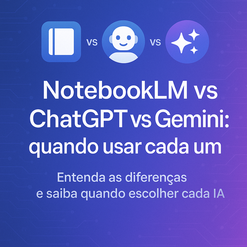 NotebookLM vs ChatGPT vs Gemini: quando usar cada um (sem erro de fonte)