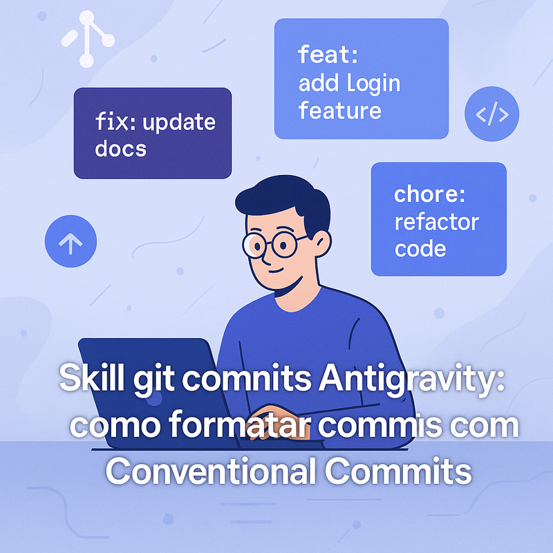 Skill git commits Antigravity: como formatar commits com Conventional Commits